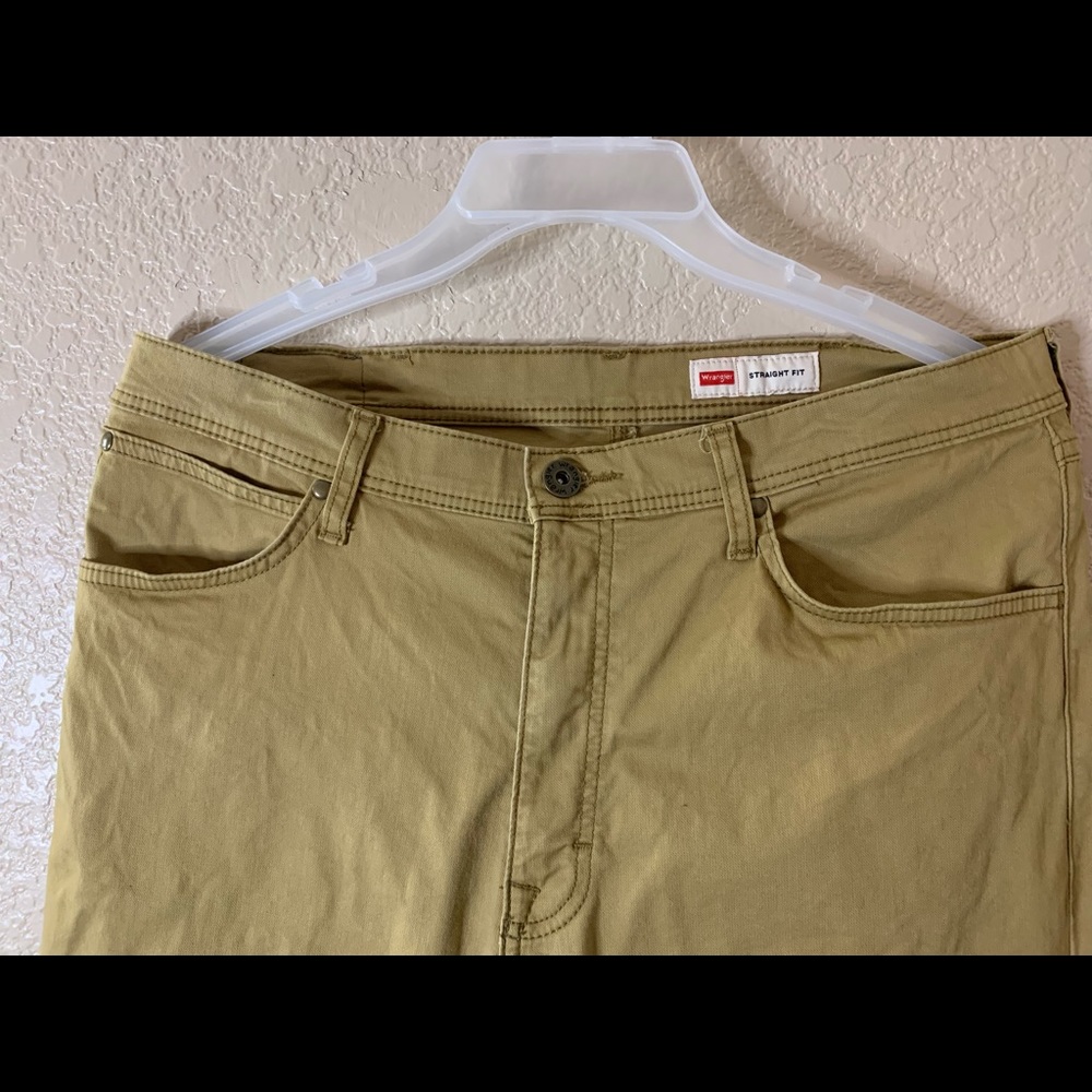 Wheat colored wrangler straight fit jeans